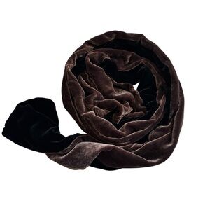 Velvet Two Tone Scarf Brown And Black